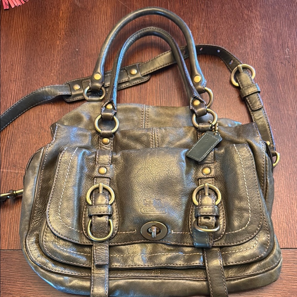 Coach Army Green Chelsea Leather Bag